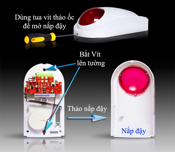 Cấu tạo bên trong của còi hụ không dây KSA-C70D Cấu tạo bên trong của còi hụ không dây KSA-C70D