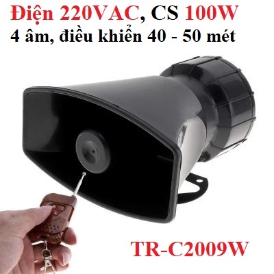 Còi hú công suất lớn TORA TR-C2009 100W nguồn 12V, đại lý, phân phối,mua bán, lắp đặt giá rẻ Còi hú công suất lớn TORA TR-C2009 100W nguồn 12V, đại lý, phân phối,mua bán, lắp đặt giá rẻ