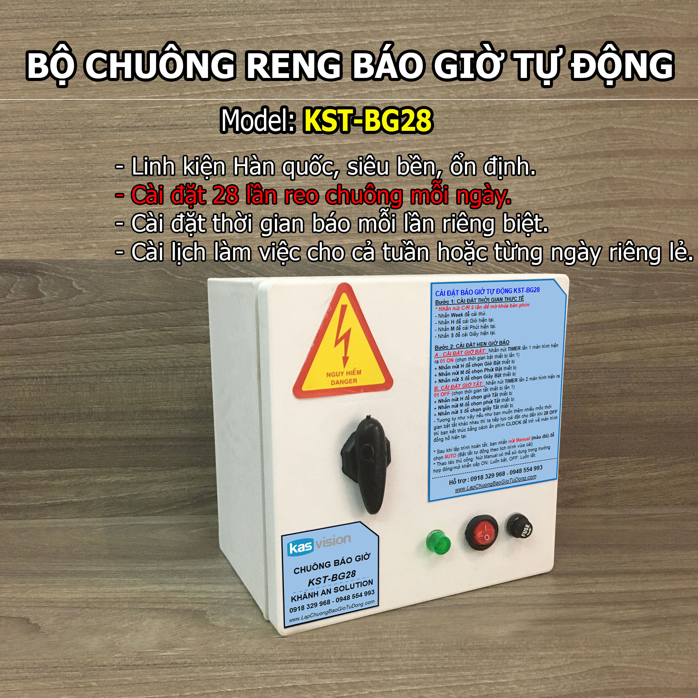 Bộ chuông báo giờ không dây tự động cho văn phòng Bộ chuông báo giờ không dây tự động cho văn phòng
