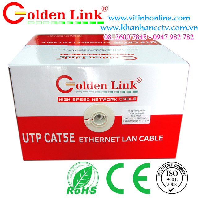 Dây cáp mạng Golden Link UTP CAT5E Trắng 2 Dây cáp mạng Golden Link UTP CAT5E Trắng 2